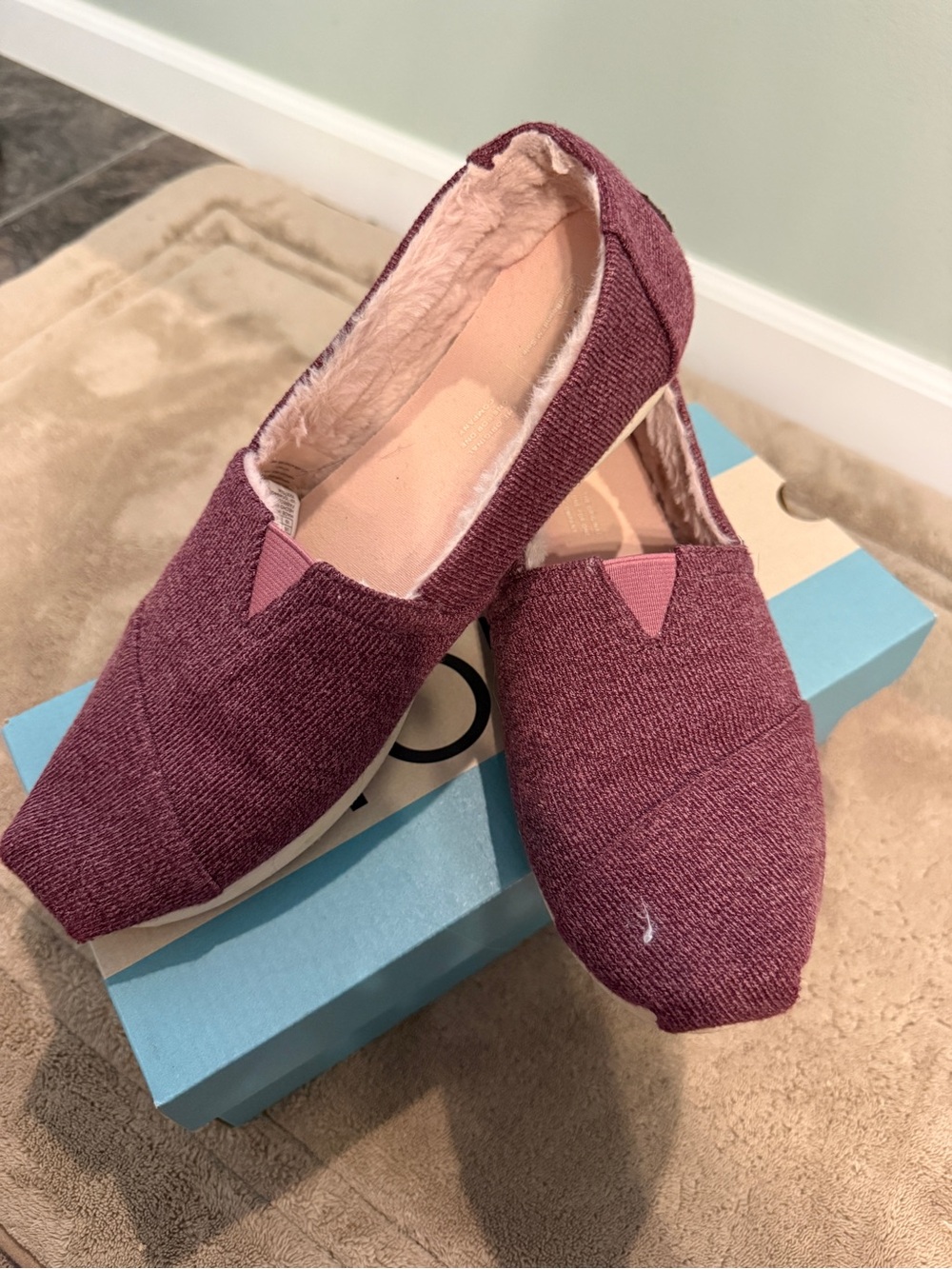 Toms Women's Slip-On Flats in Plum Heather